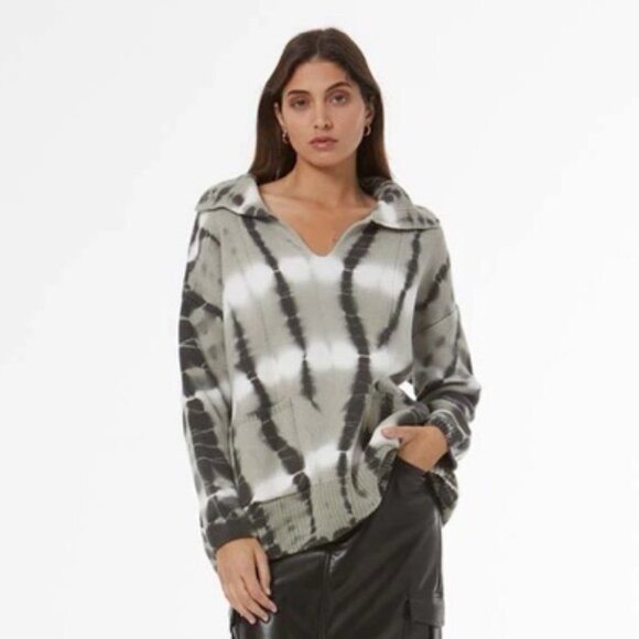 Young Fabulous & Broke Kendelle 100% Cotton Oversized V-Neck Tie Dye Sweater S - Picture 7 of 8